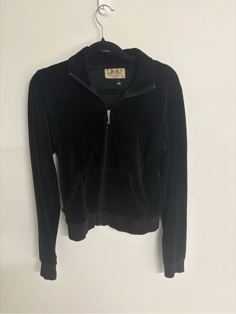 Juicy Couture Black Velour Full-Zip Track Jacket